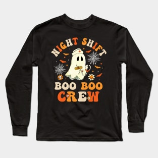 Night Shift Boo Boo Crew Doctor Nurse Ghost Halloween Long Sleeve T-Shirt